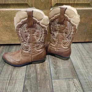 Rodeo Ropers Size 3M Dolly Cowboy Boots Brown/Cream 237037